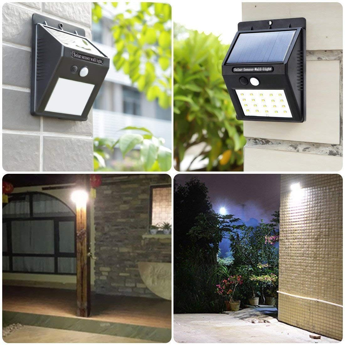 センサーライト 人感ソーラーライト ボタン付き 20LED 3つ知能モード 太陽発電 屋外照明 2個の画像6
