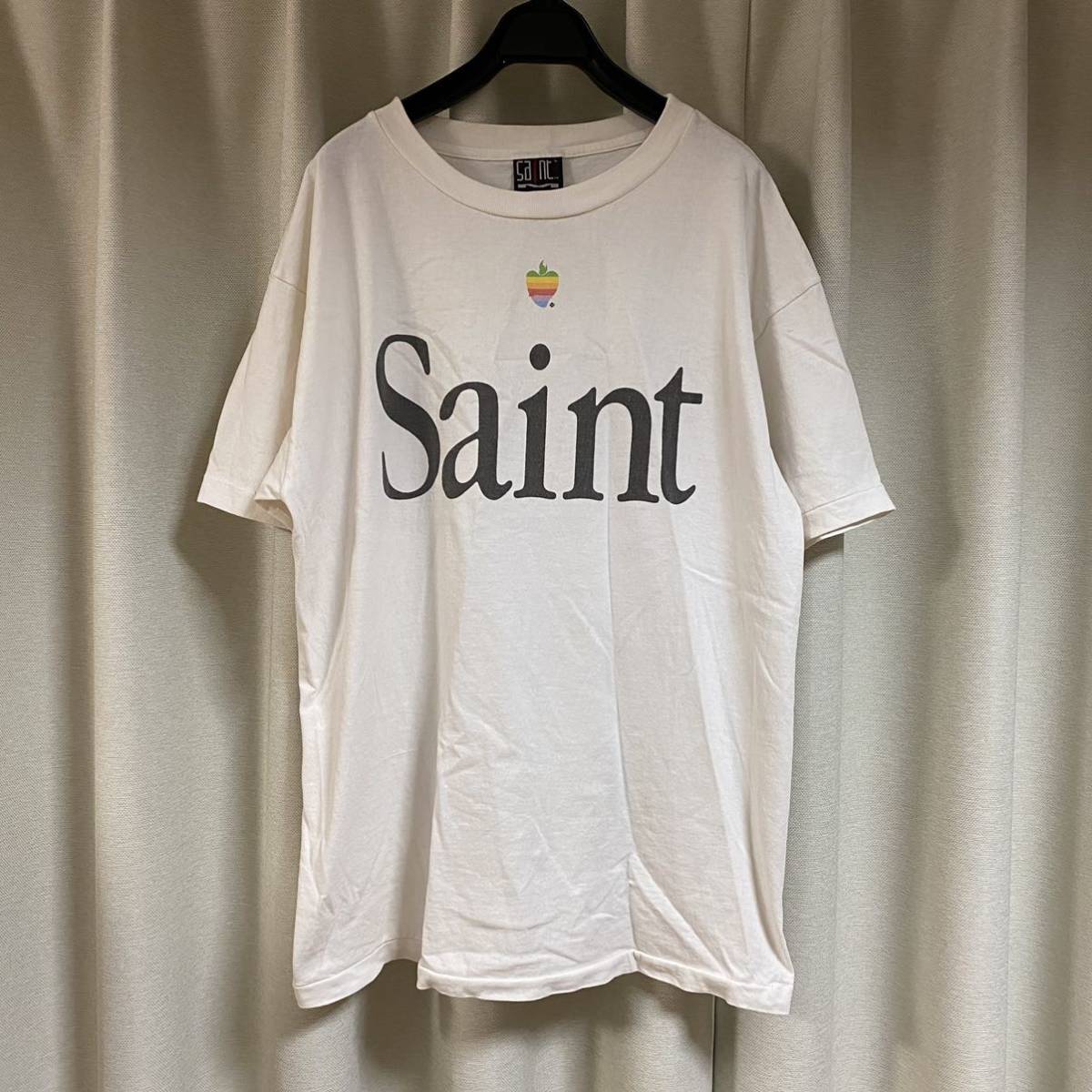 正規 SAINT MXXXXXX MICHAEL セント マイケル Tee Tシャツ クルーネック HEART SAINT Apple アップル ホワイト 白 メンズ ロゴ 半袖_画像1