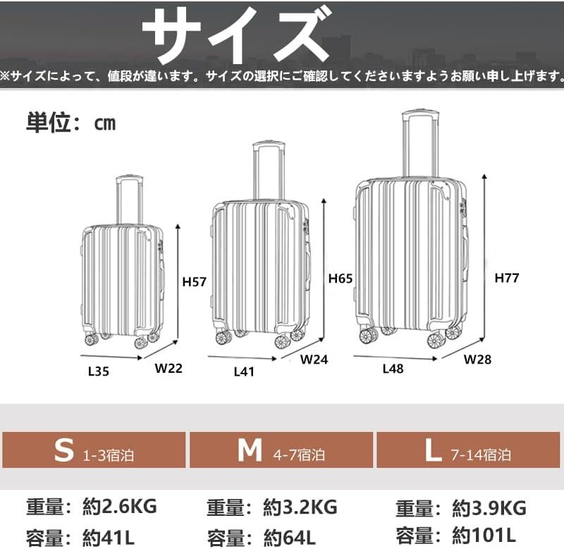  suitcase M size Carry case TSA lock attaching travel business trip dark blue 