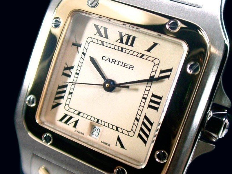 ★極美品 Cartier カルティエ サントスガルベ 18金SS LM 187901 Cal.87 ベージュ 綺麗！★_画像1