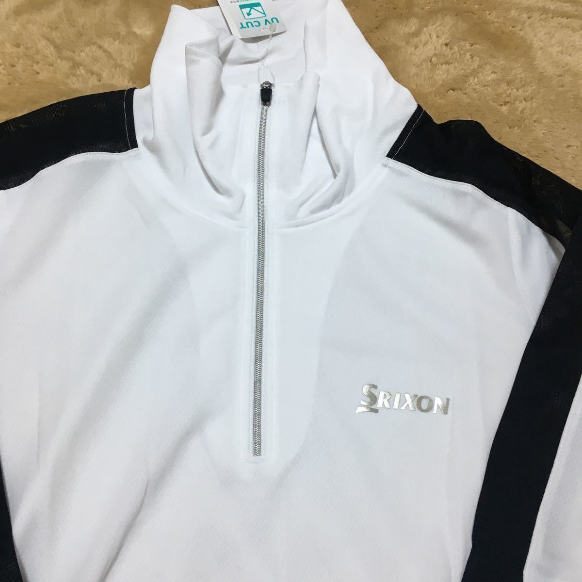 [ free shipping ] Srixon (SRIXON) long sleeve Zip Polo L size new goods SDP-1534W white 