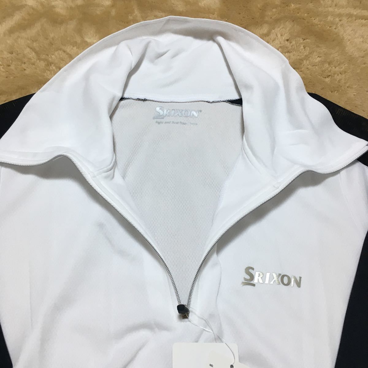 [ free shipping ] Srixon (SRIXON) long sleeve Zip Polo L size new goods SDP-1534W white 