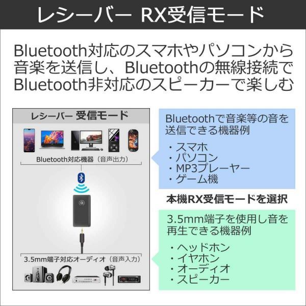 Bluetooth 5.0 オーディオ トランスミッター レシーバー 送信機 受信機 ワイヤレス ブルートゥース 後付け 送受信 無線 接続機 RecTrn-B10S_画像5