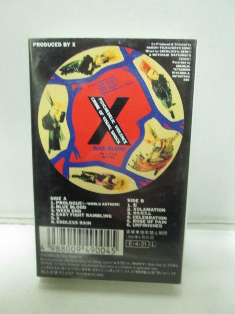 ジャンク　X／エックス 「BLUE BLOOD／ ブルーブラッド」1989年　カセット_画像2