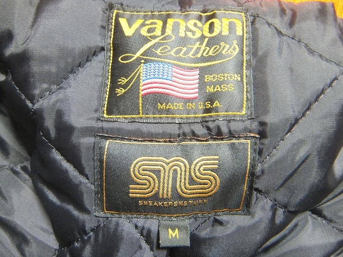 世界限定60着 USA製 VANSON×Sneakersnstuff Letterman Jacket M☆バンソン スニーカーズンスタッフ レターマンジャケット SNS 別注_画像8