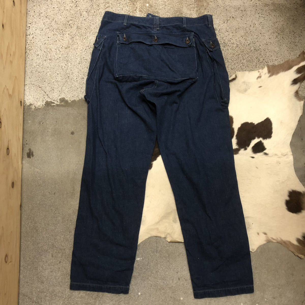 FOB FACTORY M-44 MONKEY PANTS F0495 モンキーパンツ Blue size L インディゴ デニム_画像2