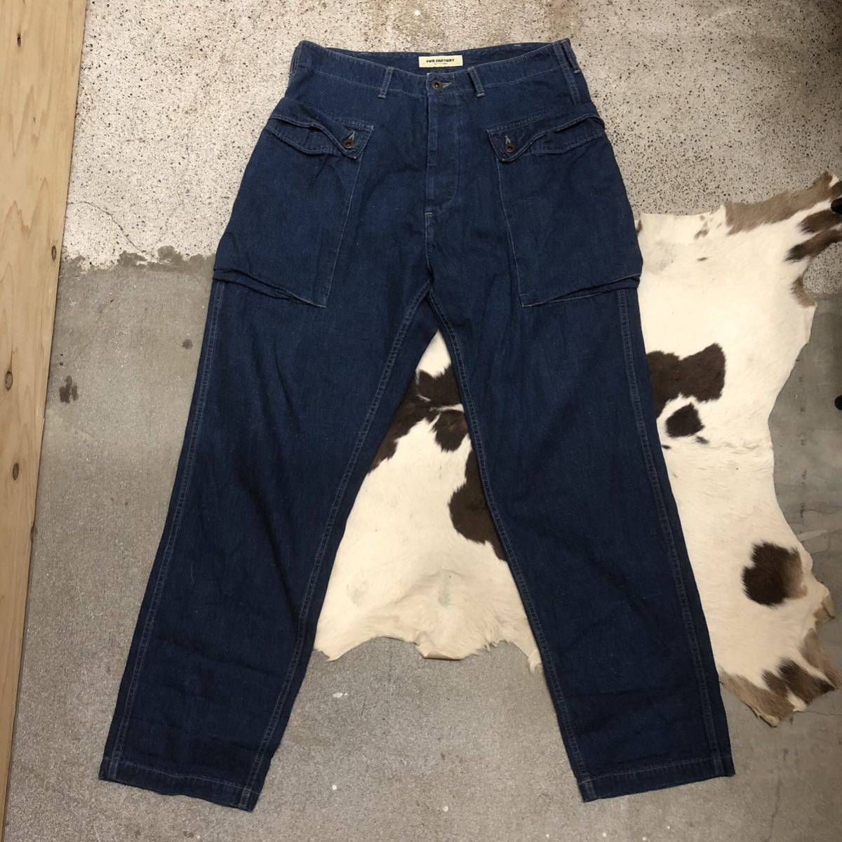 FOB FACTORY M-44 MONKEY PANTS F0495 モンキーパンツ Blue size L インディゴ デニム_画像1