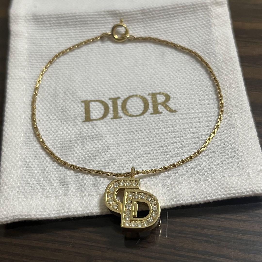 ［美品］ChristianDior クリスチャンディオール　CDロゴ　ラインストーン　ブレスレット　ヴィンテージ　アクセサリー_画像2