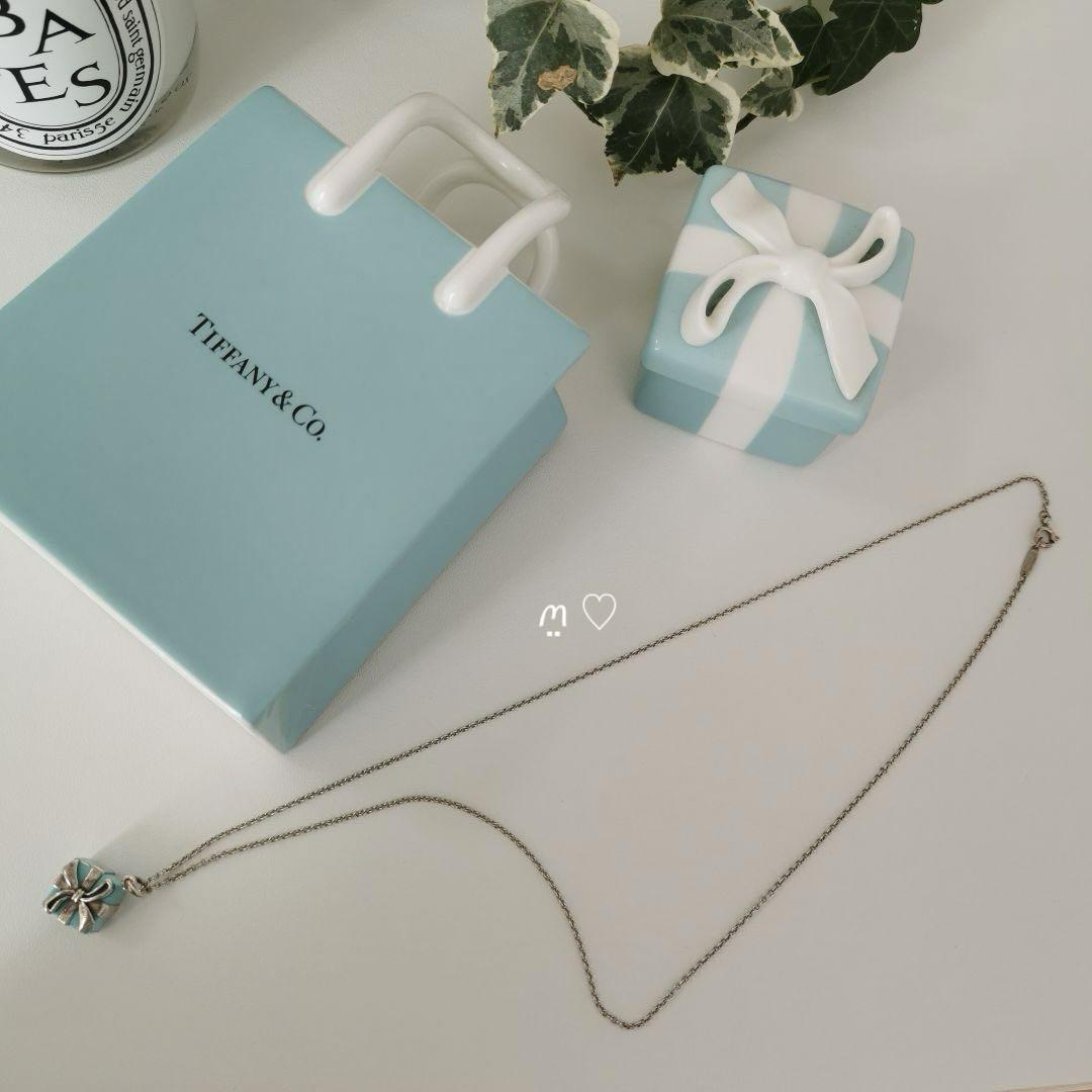 送料無料　ティファニー　ボウボックスネックレス　プレゼントリボン　ペンダント　シルバー　ブルーエナメル　TIFFANY&Co._画像9