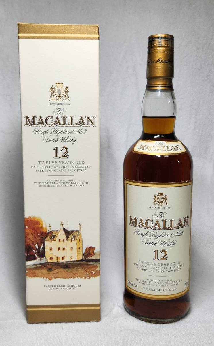 【古酒】ザ・マッカラン12年 旧ボトル 旧瓶　43度 750ml 箱付 スコッチウイスキー ハイランド スペイサイド THE MACALLAN 12 years old_3_画像1