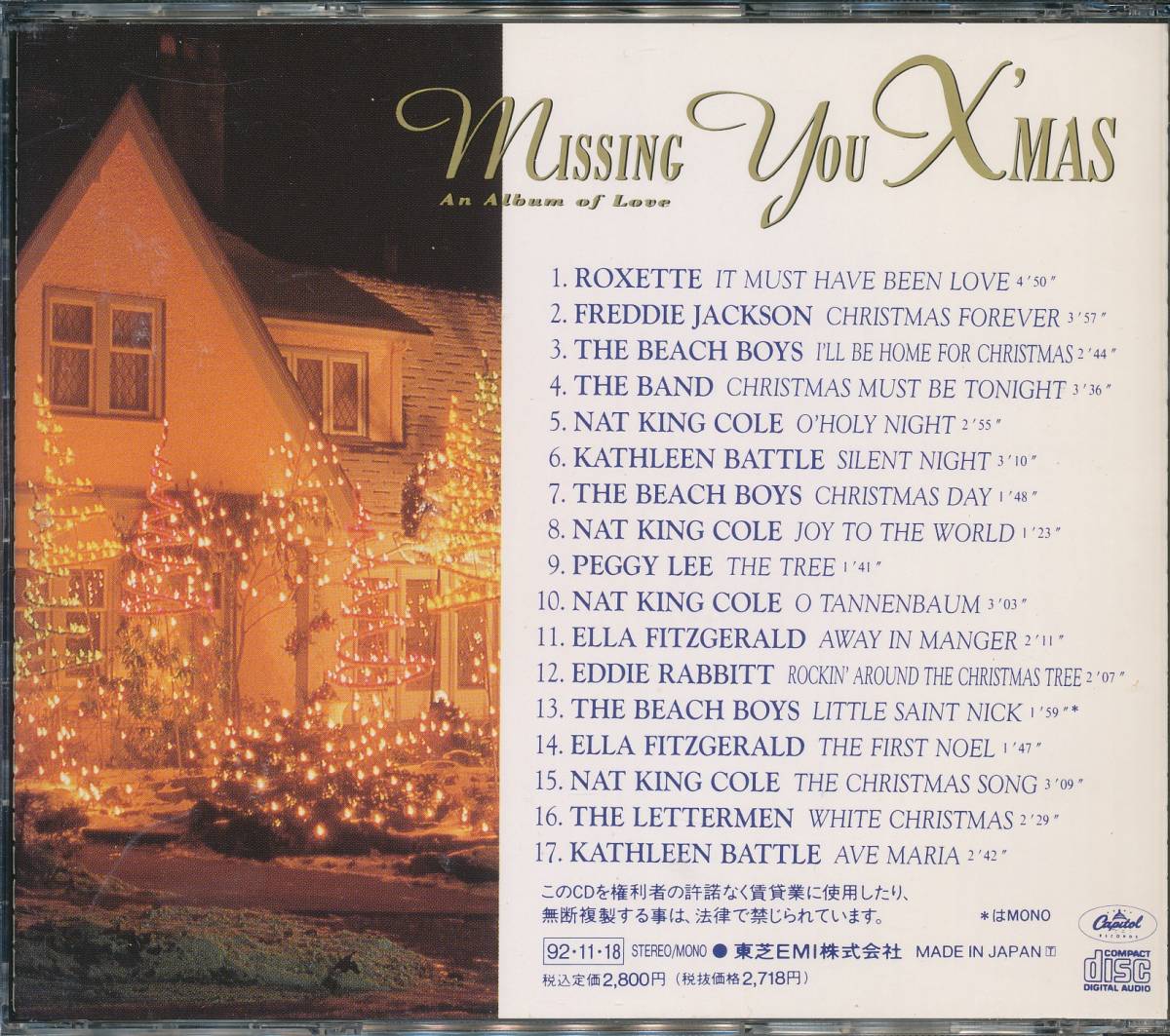 CD ミッシング・ユー　クリスマス　AN ALBUM OF LOVE 品番TOCP7473_画像2