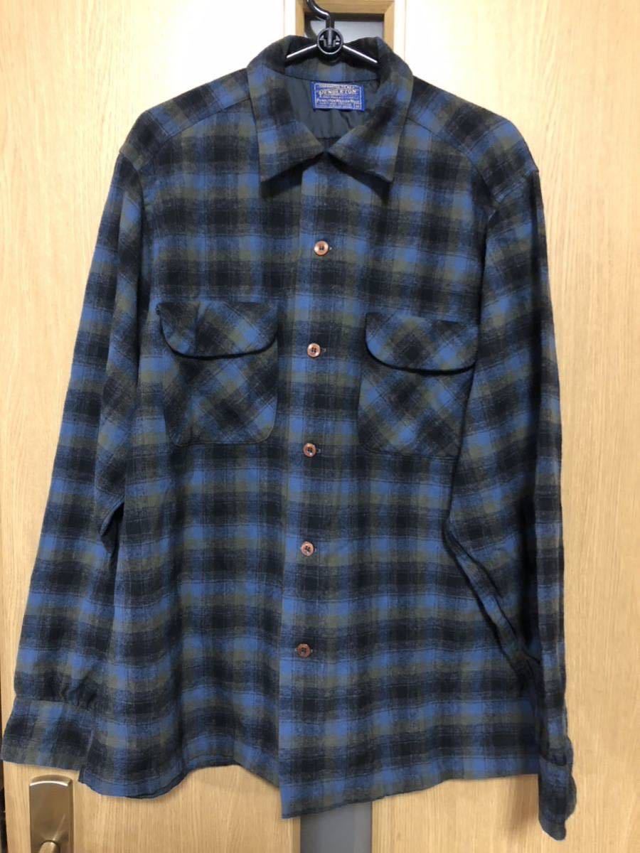 60's PENDLETON チェックシャツ サイズM ビンテージ ペンドルトン ウールシャツ _画像8