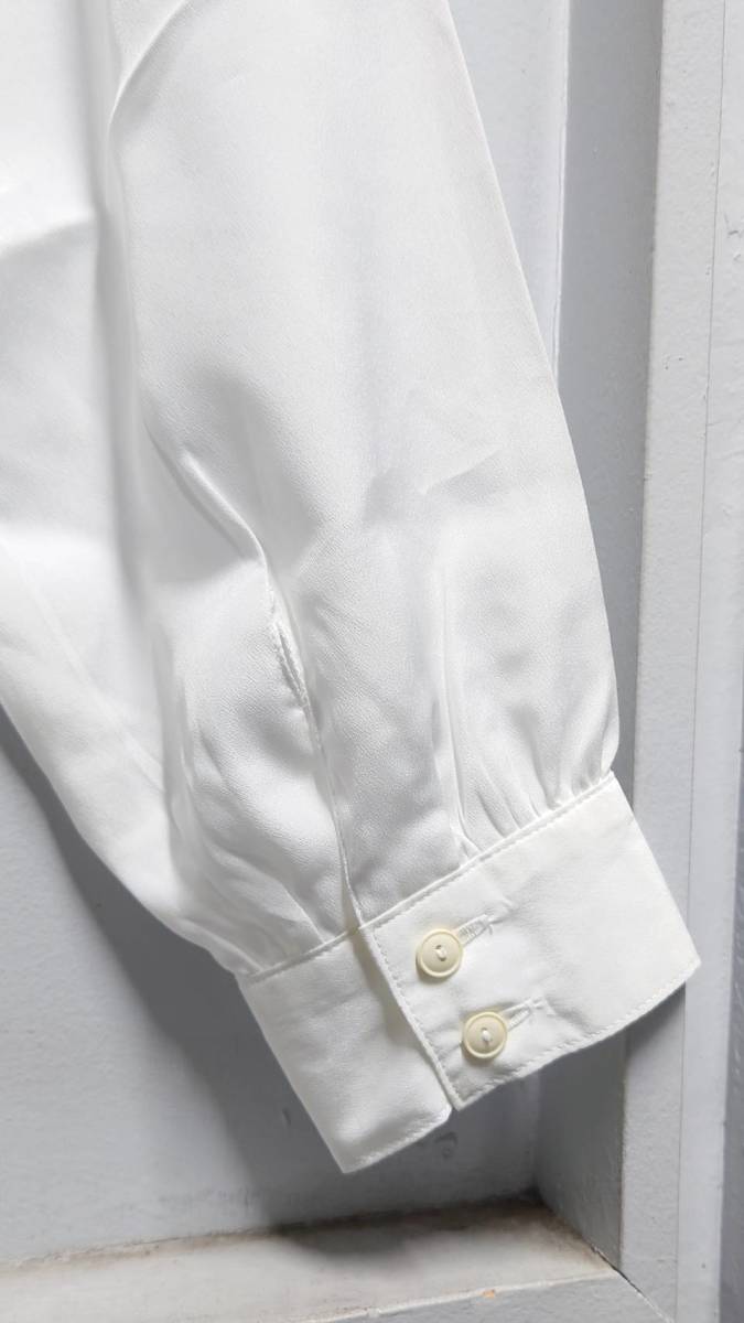 MONDORY Executive レース襟 デザイン ブラウス ホワイト サイズ11 長袖 白ブラウス レトロ シャツ 日本製の画像6