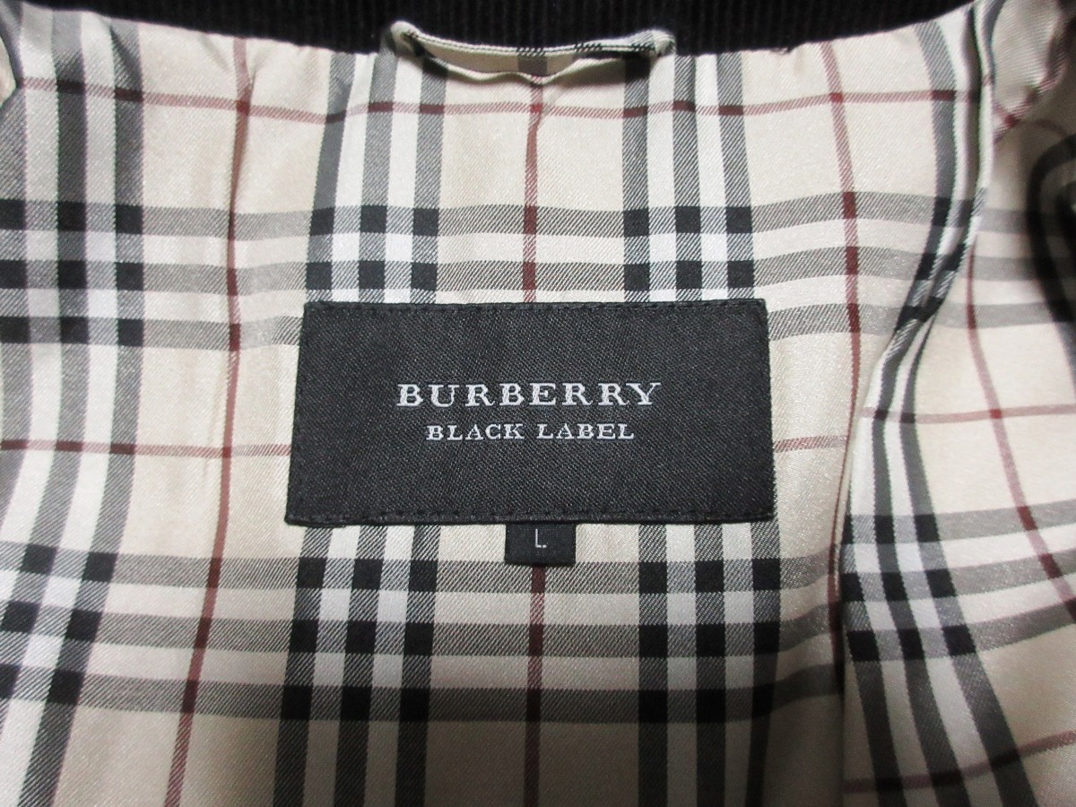 バーバリー ブラックレーベル BURBERRY BLACK LABEL 裏地 チェック 襟コーデュロイ キルティングジャケット ブルゾンの画像8