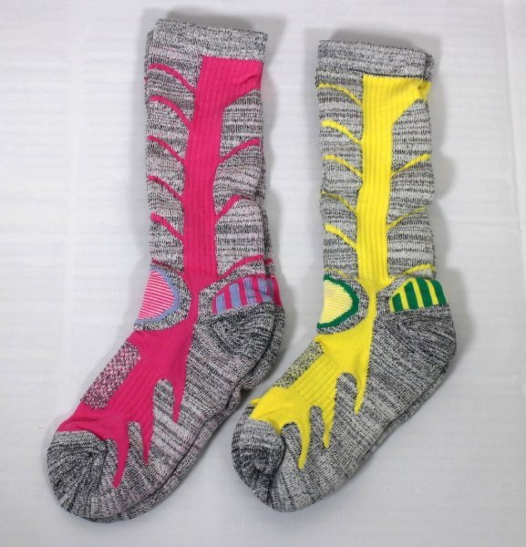 15 01964 * sport socks 2 pairs set M pink / yellow outdoor thick . sweat speed . ventilation deodorization [ outlet ]