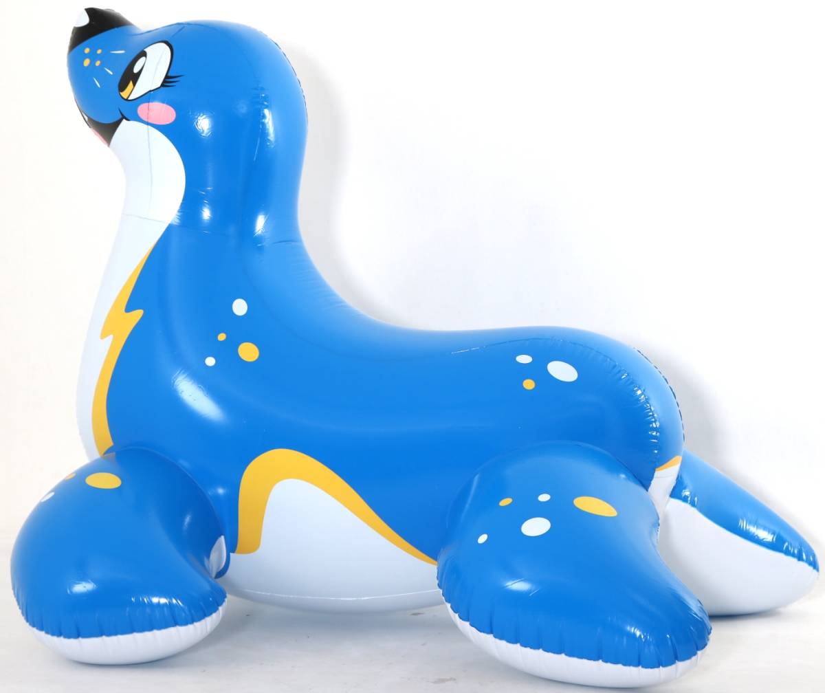 ★巨大 Inflatable World製 ブルーアザラシ/空気ビニール風船人形/空ビ ツヤありタイプ 未使用品 PoolToys Float Blew Seal_画像2