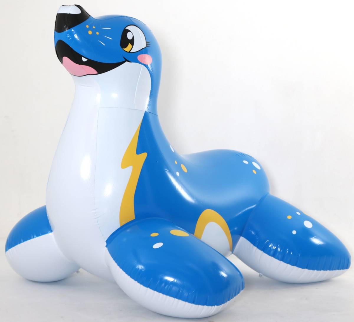 ★巨大 Inflatable World製 ブルーアザラシ/空気ビニール風船人形/空ビ ツヤありタイプ 未使用品 PoolToys Float Blew Seal_画像1