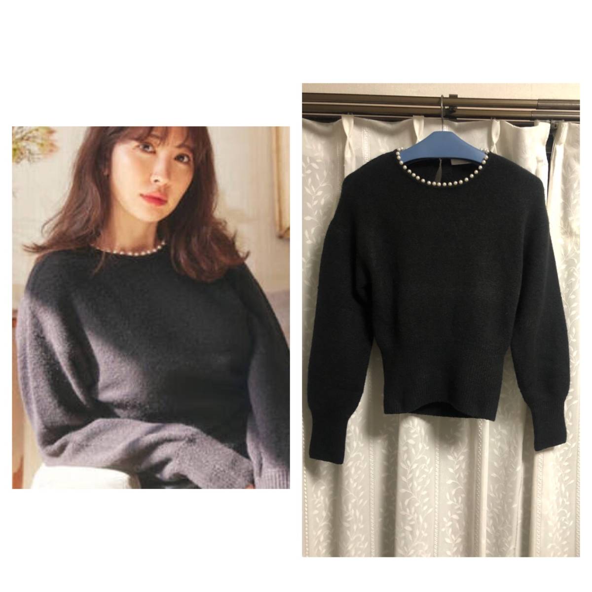 HER LIP TO （ハーリップトゥ）Pearl Necklace Knit Pullover_画像1