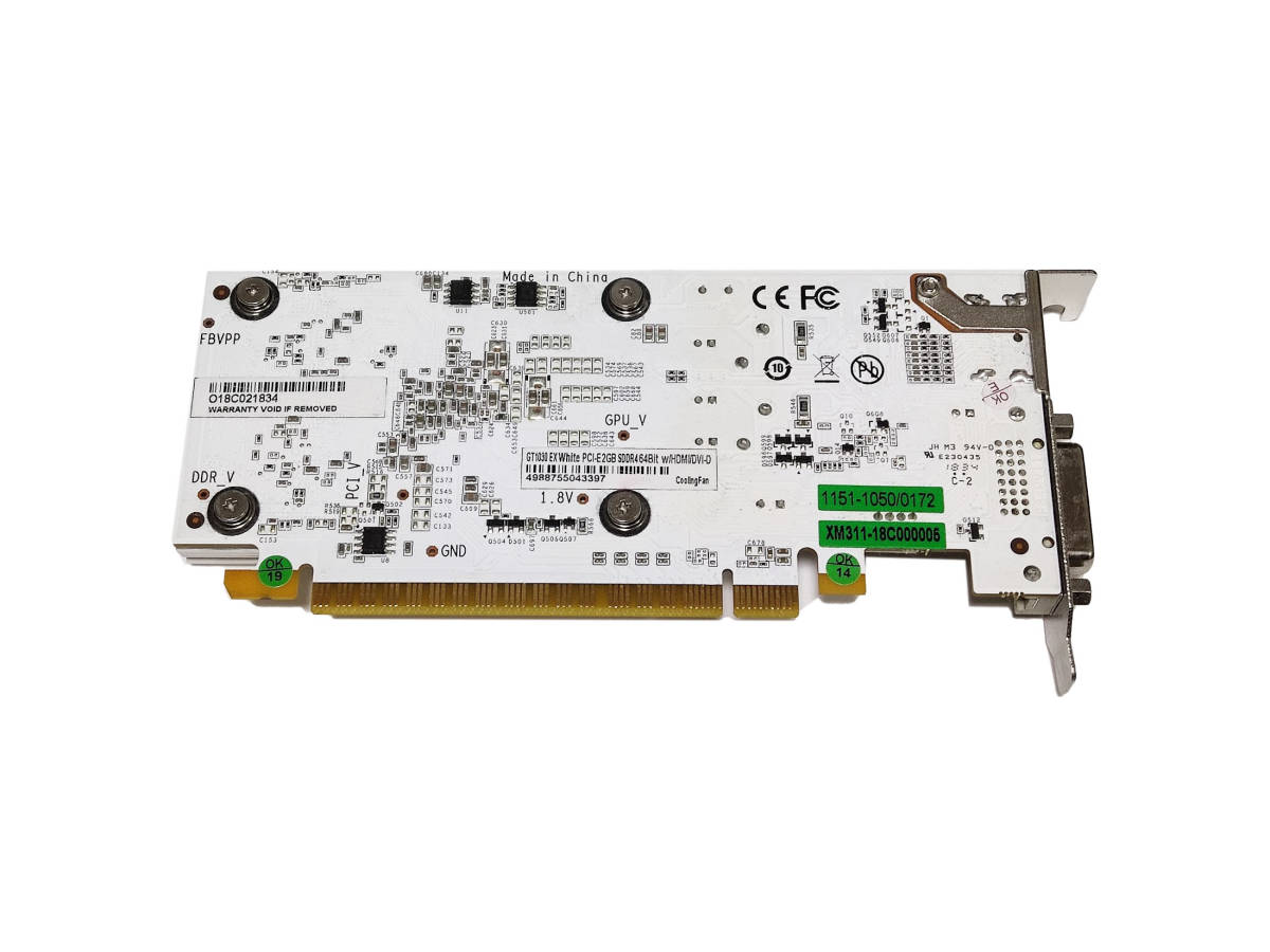 玄人志向 GEFORCE GT 1030 2GB / GF-GT1030-E2GB/LP/D5 ロープロファイル 動作確認済 ★送料無料★_画像3