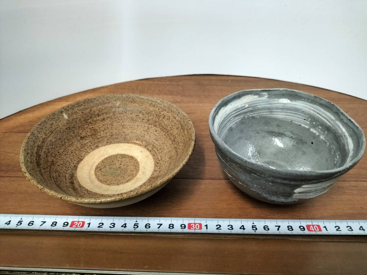 コレクション　昭和　レトロ　アンティーク　抹茶茶碗　陶器　茶道　お稽古　お茶　2個　まとめて_画像2