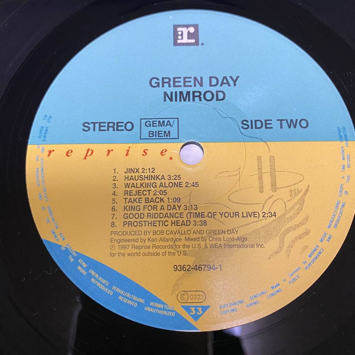 Green Day 「NIMROD」グリーンデイ US盤 1997年 9362-46794-1 レコード LP _画像6