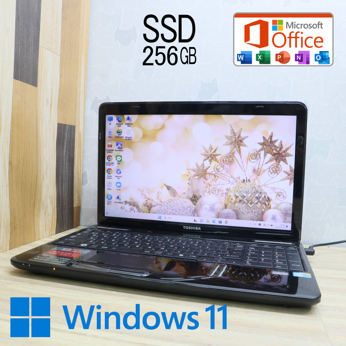 ★中古PC 高性能i3！新品SSD256GB★Dynabook T350 Core i3-370M Win11 MS Office 中古品 ノートPC★P57323_画像1