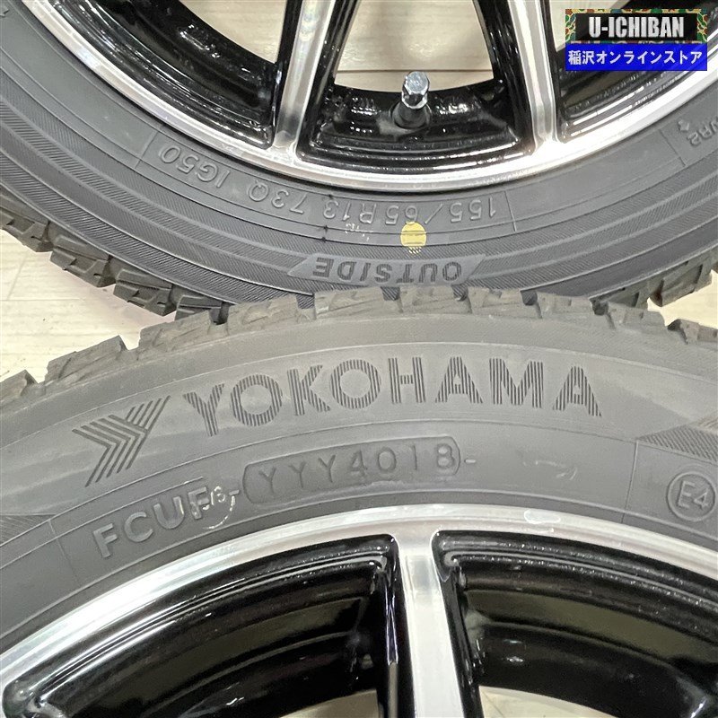 軽 軽自動車 ライフ ゼスト モコ 等 ロードライン 4-13+43 4H100 ヨコハマ IG50+ 155/65R13 13インチ スタッドレス 4本セット 009k_画像6