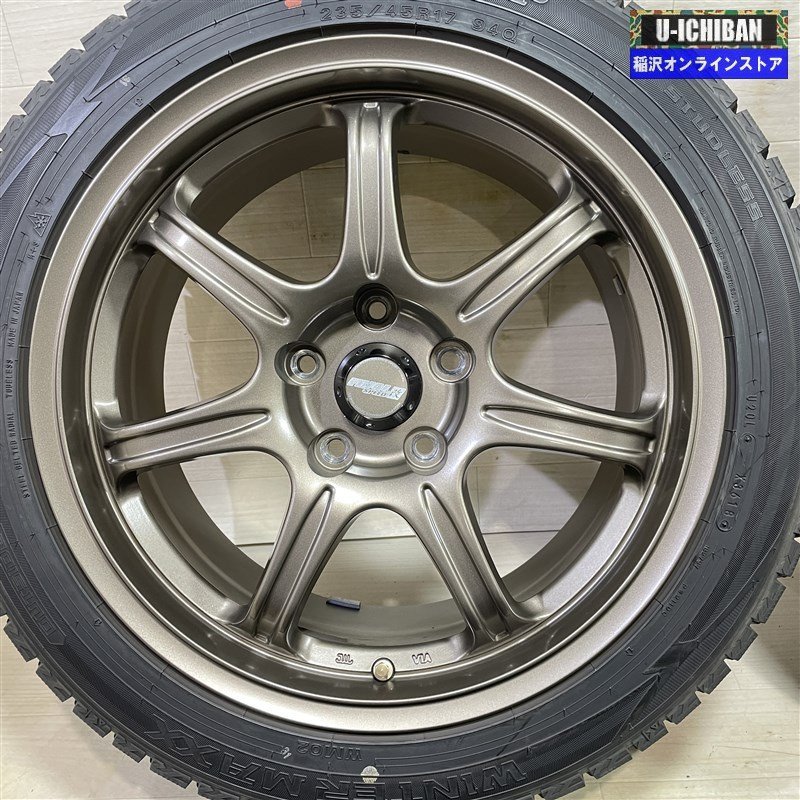 GDB インプレッサ 等 ファイナルスピード 8-17+46 5H114.3 ダンロップ　WM02 235/45R17 17インチ スタッドレス 4本セット 009_画像2