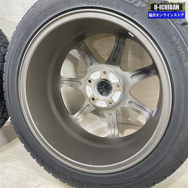 GDB インプレッサ 等 ファイナルスピード 8-17+46 5H114.3 ダンロップ　WM02 235/45R17 17インチ スタッドレス 4本セット 009_画像7