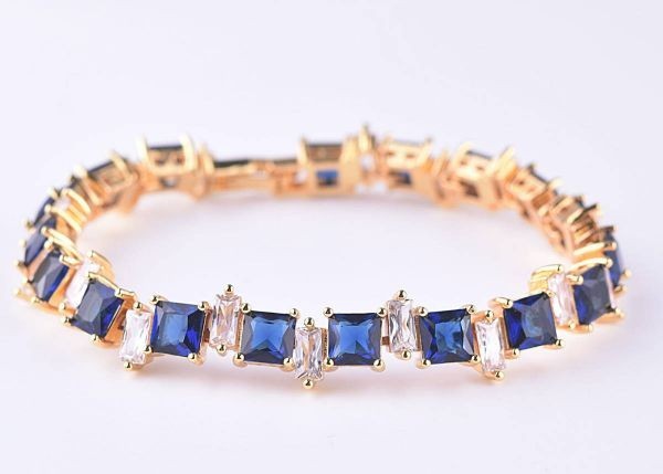 『過去最高品質』◆ 限定入荷 44石 サファイアダイヤモンドブレスレット2ct【１８K】注目 新品 贈答品_画像1