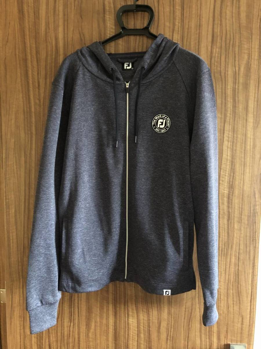 【USED・美品】フットジョイ FootJoy メンズ ダブルニット フーディ XL 送料込み_画像1