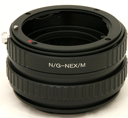  depression attaching Nikon Nikon F mount G lens - Sony SONY NEX E mount adaptor connection .~ Mugen . macro photographing 