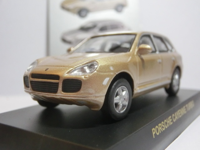 KYOSHO 京商 サークルK 1/64 ミニカーコレクション PORSCHE CAYENNE TURBO ポルシェカイエン ターボ ゴールド カード・台座・車体のみ 箱無の画像1