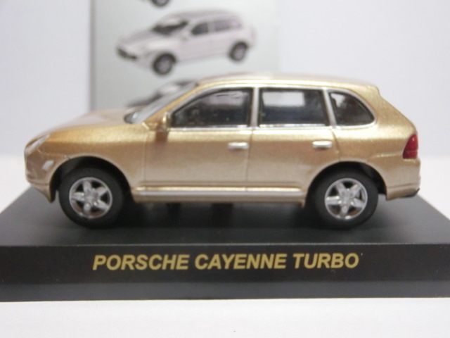 KYOSHO 京商 サークルK 1/64 ミニカーコレクション PORSCHE CAYENNE TURBO ポルシェカイエン ターボ ゴールド カード・台座・車体のみ 箱無の画像2