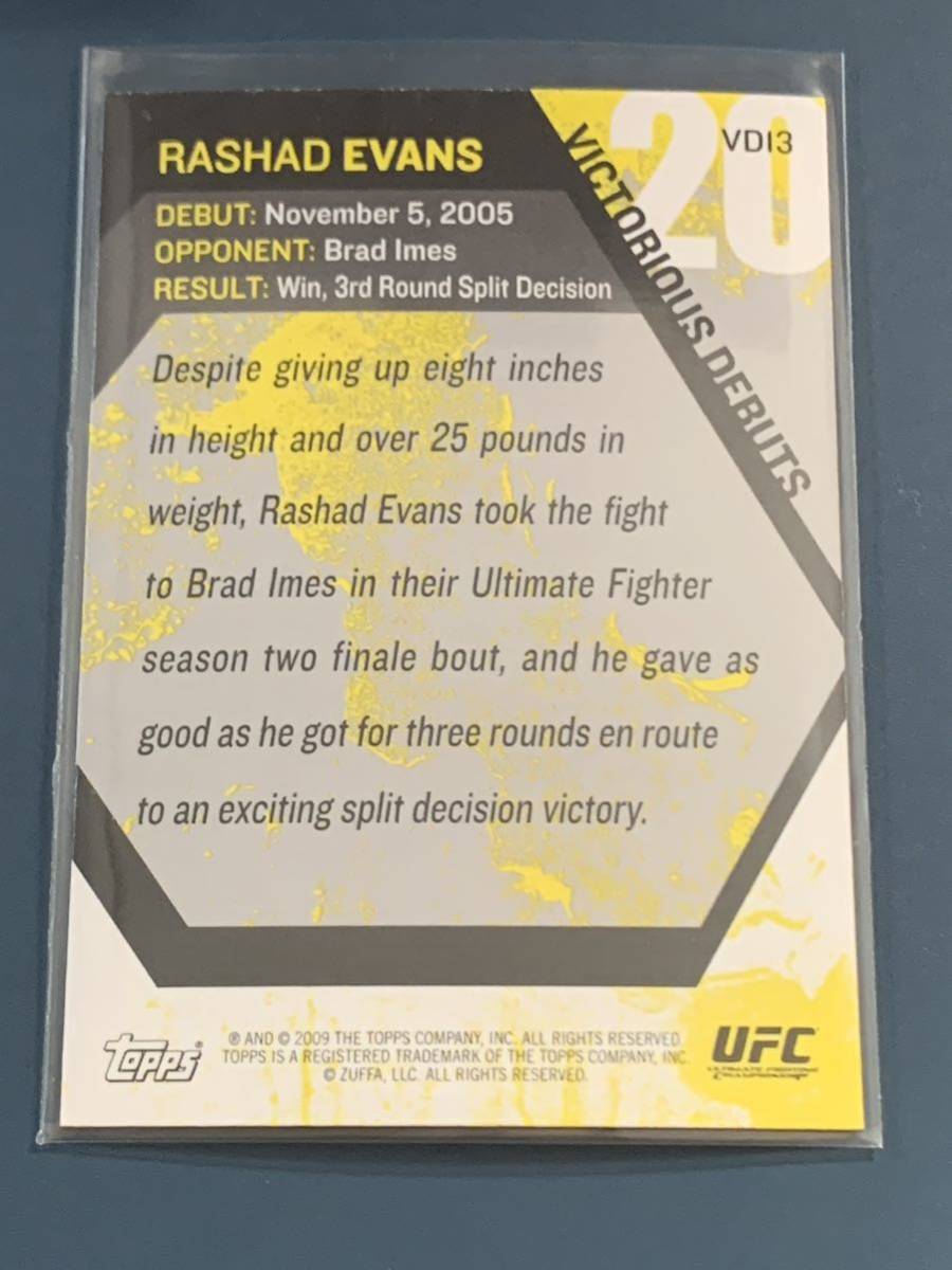 ラシャド・エヴァンス インサートカード VD13 TOPPS UFC 2009 ROUND1_画像2