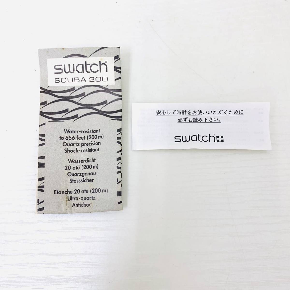 swatch SWISS スウォッチ スイス 腕時計 時計 クオーツ クォーツ SCUBA200 WATER RESISTANT 200M 白文字盤 3針 伸縮ベルト NK_画像8