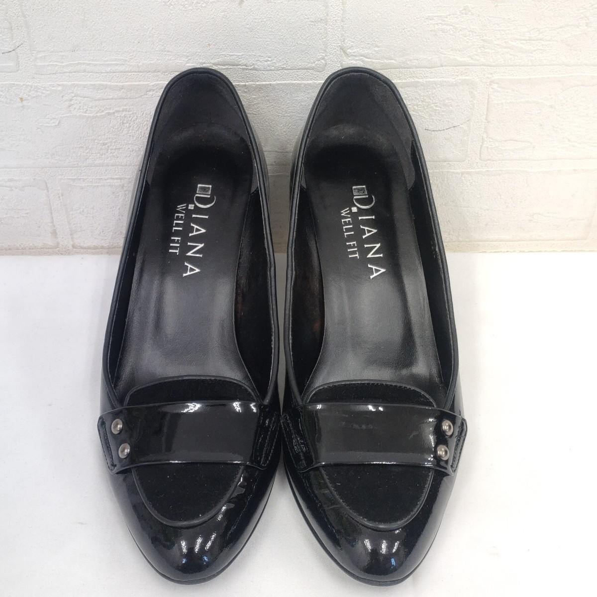 DIANA WELL FIT パンプス ダイアナ エナメル レディース 靴 婦人 黒クロ ブラック ヒール 23.5cm ヒール シューズ ウェル フィット SC_画像2