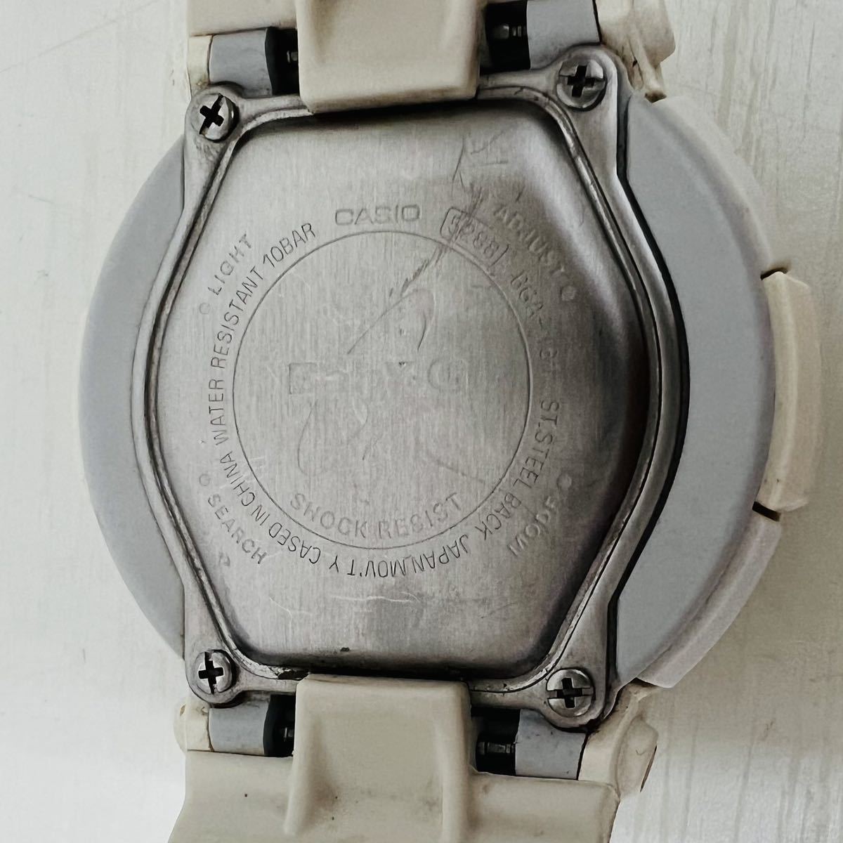 CASIO カシオ Baby-G ベビージー 腕時計 ホワイト ピンクフェイス SHOCK RESIST ケース付き レディース腕時計 IH_画像5