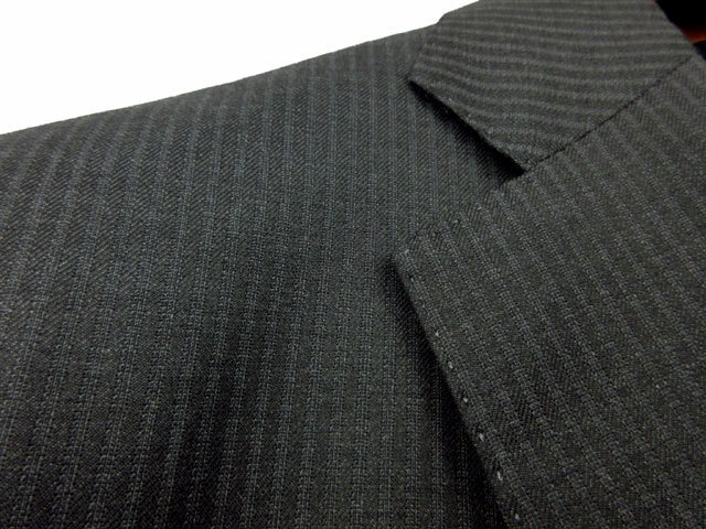  regular goods new goods CERRUTI AB8 height 185 waistline 92 autumn winter Italy cloth 2 button stripe regular one tuck che ru tea gray LL 3L d392