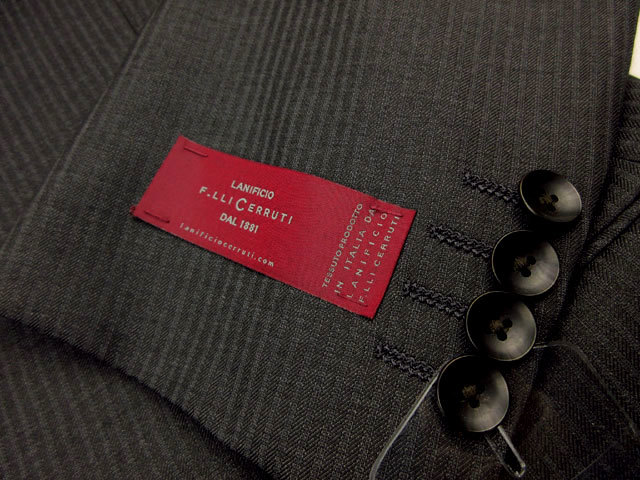  regular goods new goods CERRUTI AB8 height 185 waistline 92 autumn winter Italy cloth 2 button stripe regular one tuck che ru tea gray LL 3L d392