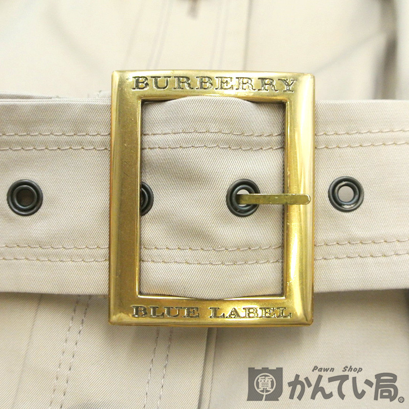 18320 BURBERRY BLUE LABEL【バーバリー ブルー レーベル】トレンチコート ベルト付き ベージュ系 サイズ：40 レディース【中古】USED-B_画像9