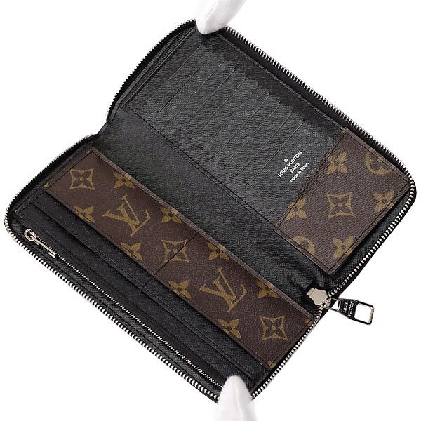 【送料無料】【本物】LOUISVUITTON★ルイヴィトン★ジッピーウォレット・ヴェルティカル★M60109★モノグラム・マカサー★ラウンド財布★黒_画像7