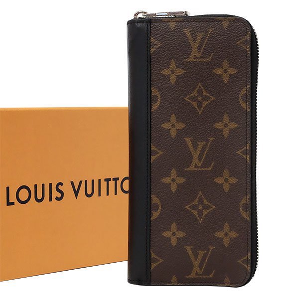 【送料無料】【本物】LOUISVUITTON★ルイヴィトン★ジッピーウォレット・ヴェルティカル★M60109★モノグラム・マカサー★ラウンド財布★黒_画像1