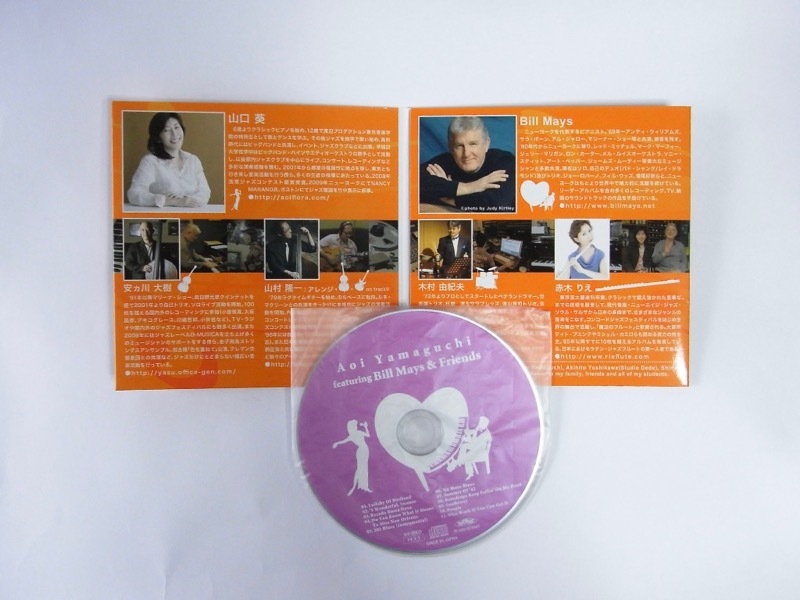 【山口葵サインCD】Aoi Yamaguchi Featuring Bill Mays＆Friends ビル・メイズ 安ヵ川 大樹 山村隆一 木村由紀夫 赤木りえ_画像3