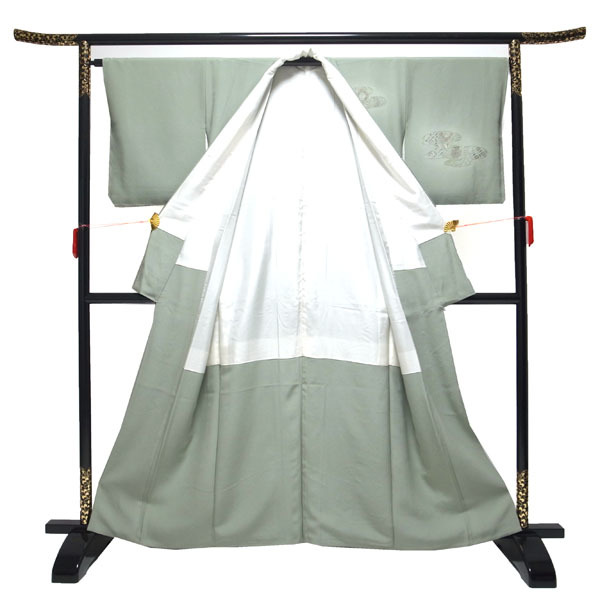  выходной костюм кимоно .. голова вышивка swatou вышивка потускнение зеленый потускнение зеленый цветы и птицы высококлассный формальный натуральный шелк шелк ....65 M б/у совершенно новый sn507