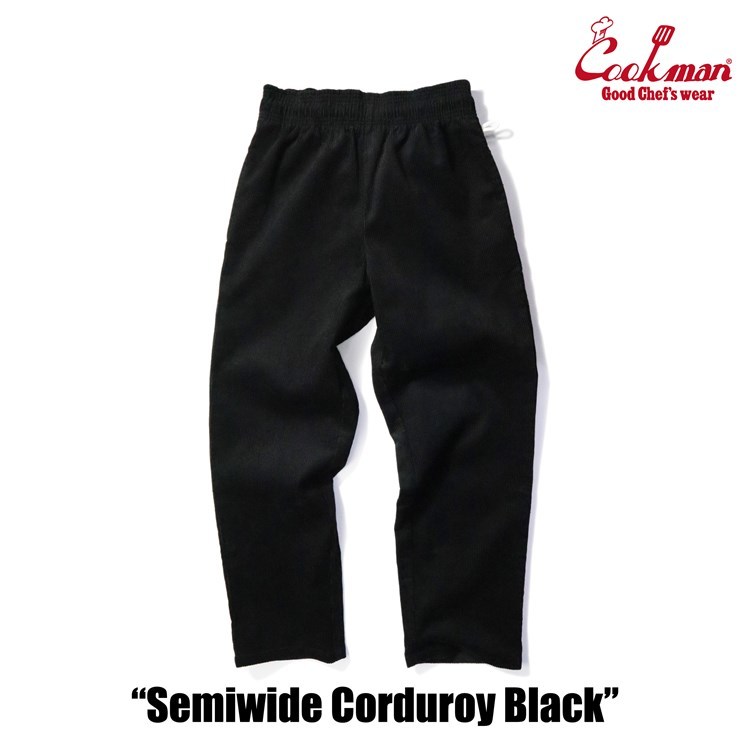 送料無料 COOKMAN クックマン シェフパンツ セミワイド Chef Pants Semiwide Corduroy Black 231-34801 コーデュロイ ブラック M_画像3