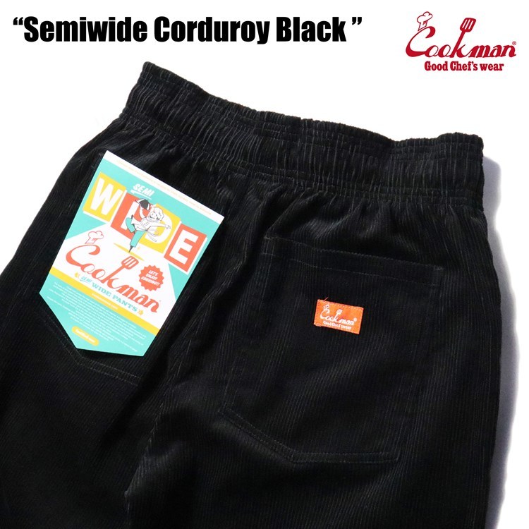 送料無料 COOKMAN クックマン シェフパンツ セミワイド Chef Pants Semiwide Corduroy Black 231-34801 コーデュロイ ブラック M_画像6