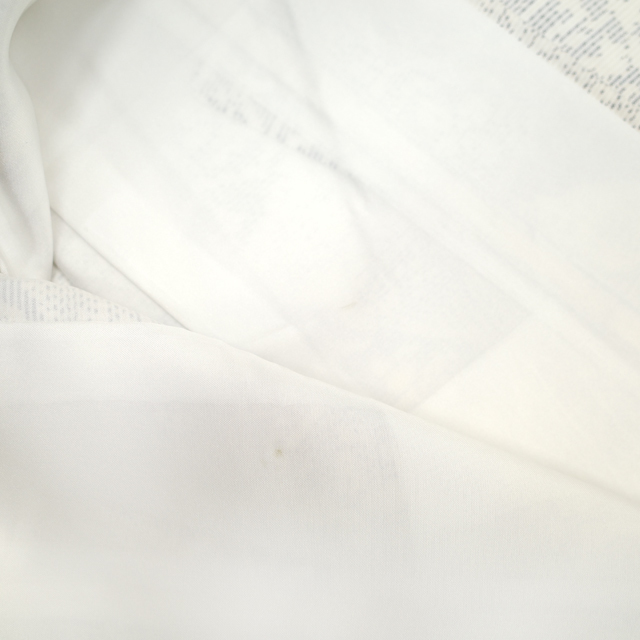 本場大島紬 袷 着物 白大島 正絹 絹 横双 織絣 さが美 扱い カジュアル 中古 仕立て上がり 身丈163.5 裄67.5 Ｌサイズ みやがわ sb13499_画像9