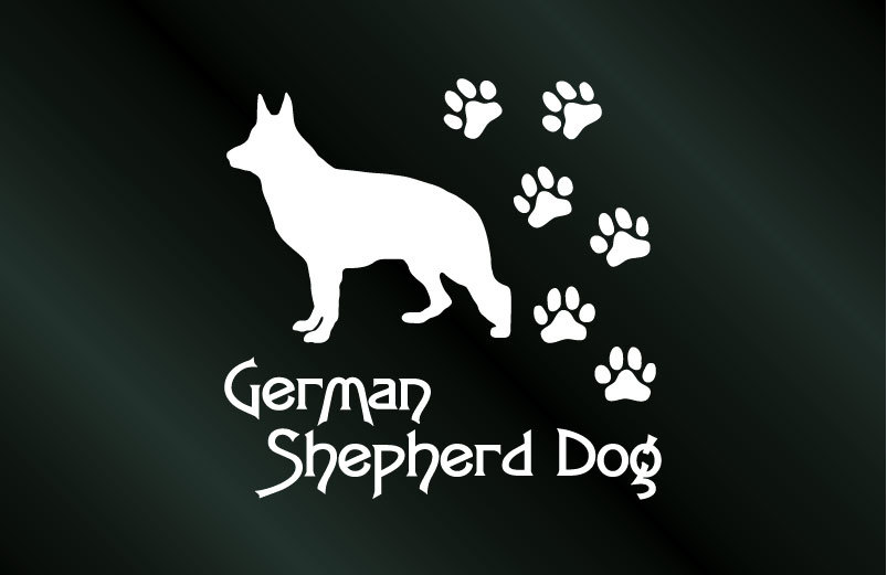 肉球いっぱい 犬のステッカー ジャーマンシェパードドッグ (Lサイズ) DOG 犬 シール シェパード_画像1