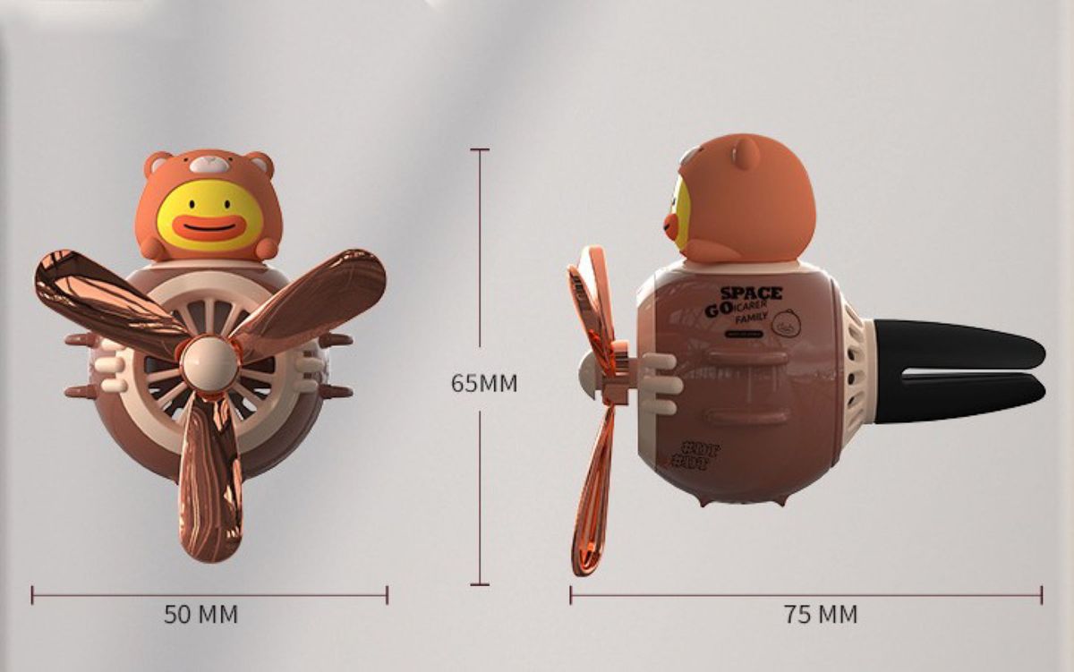 イカレルファミリーブラックDUCK パイロット車用芳香剤 アロマディフューザー 車載クリップ式 (芳香剤2枚付き)